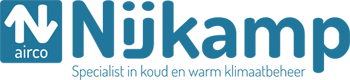 Logo Nijkamp Airco, Specialist in koud en warm klimaatbeheer.