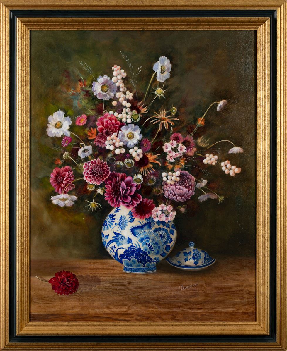 Bouquet on a Delft Blue vase