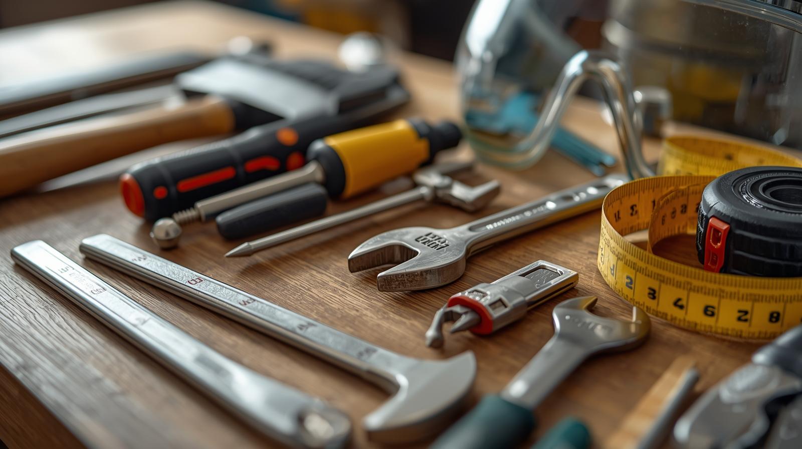 Maak een plaatje met gereedschap voor onderhoudsklussen van woning