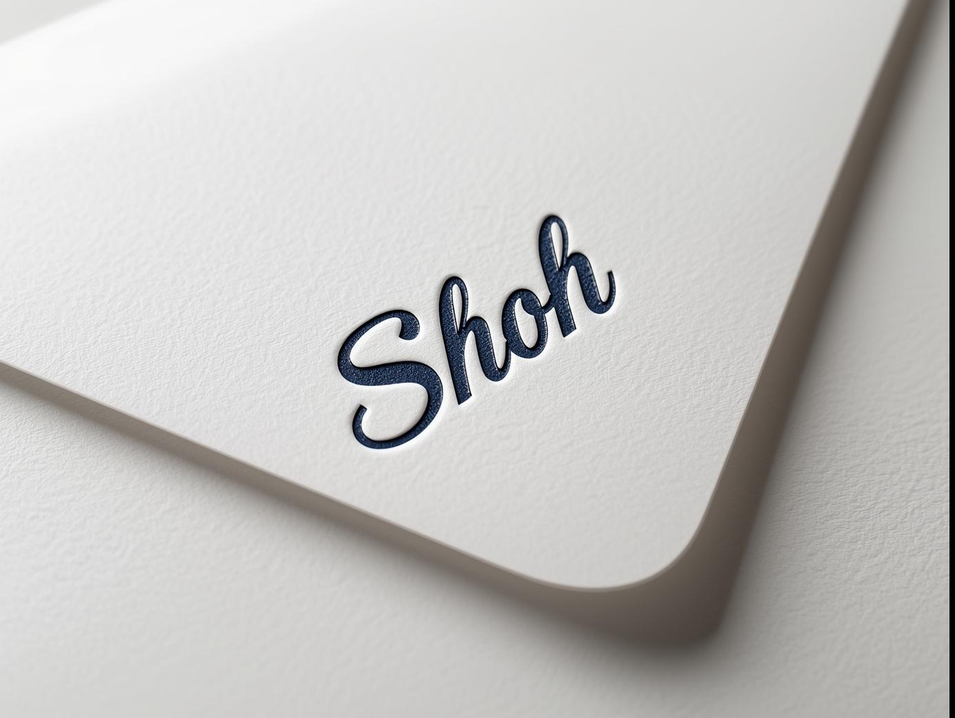 een envelop met een logo van shoh