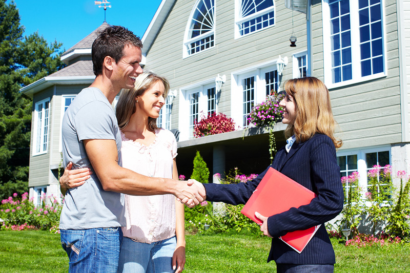 Family buying house