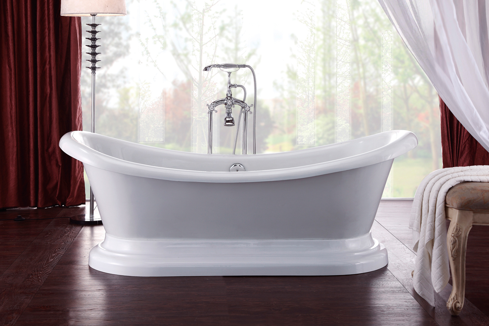 Kaal dutje optie klassiek bad met sokkel - ruime keuze antieke baden bij bubbles & co.