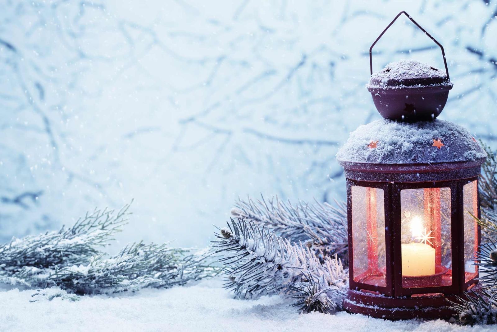 candle in snow