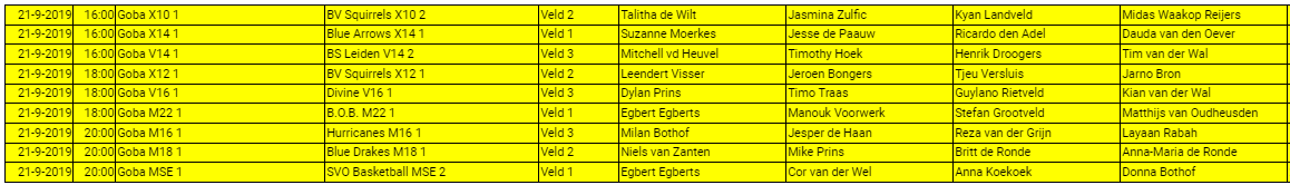takenschema 21-9-2019