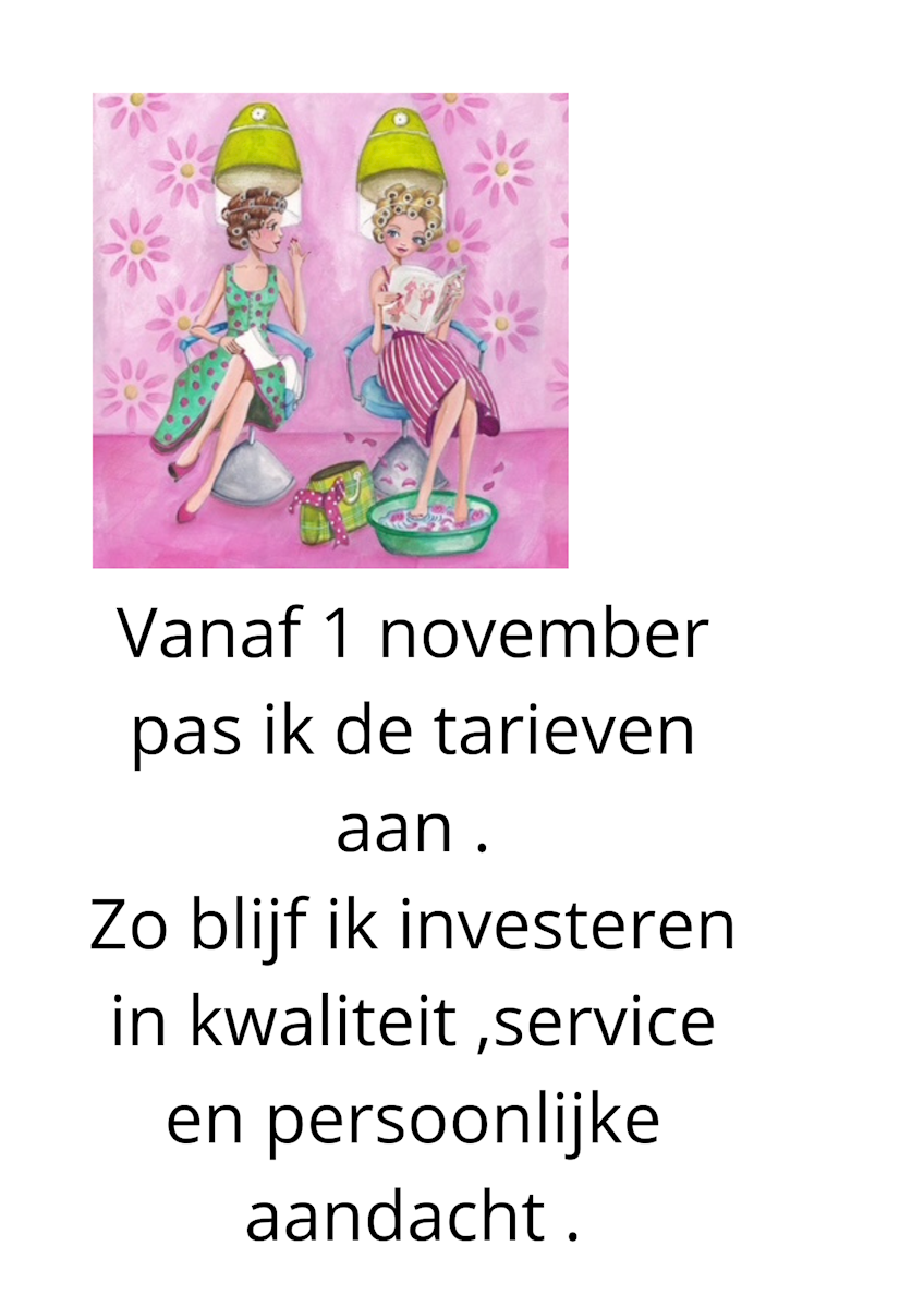 Vanaf november pas ik de tarieven aan Zo blijf ik investeren in kwaliteit service en persoonlijke aandacht 