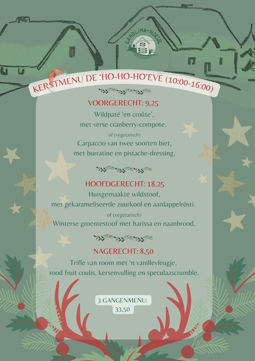 kerstmenu 2025 de Carolinahoeve