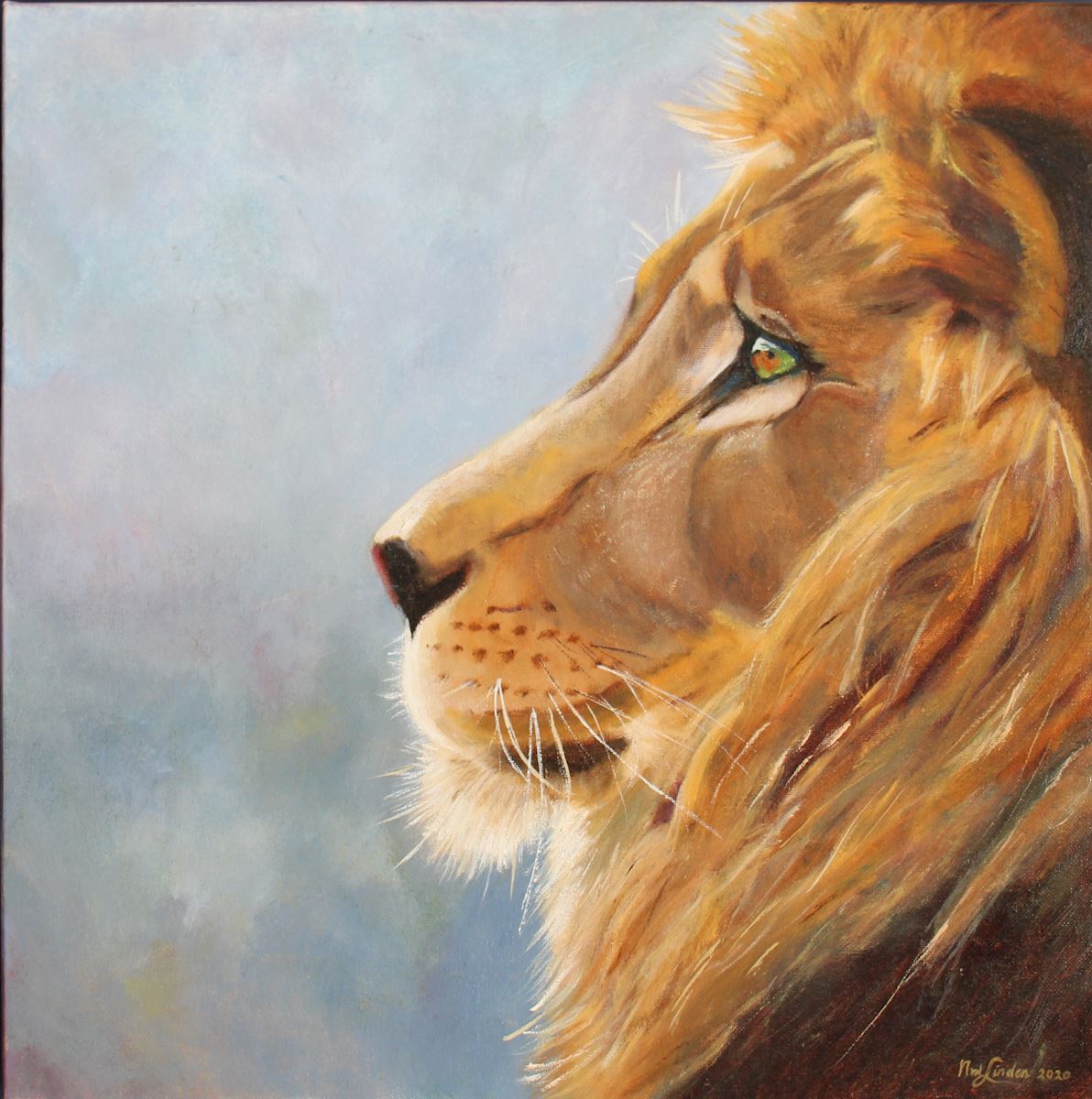 b kunst uit de kast leeuw izu nicole van der linden noordwijk kat lion leo dierentuin zoo kunst uit de kast schilderij dieren