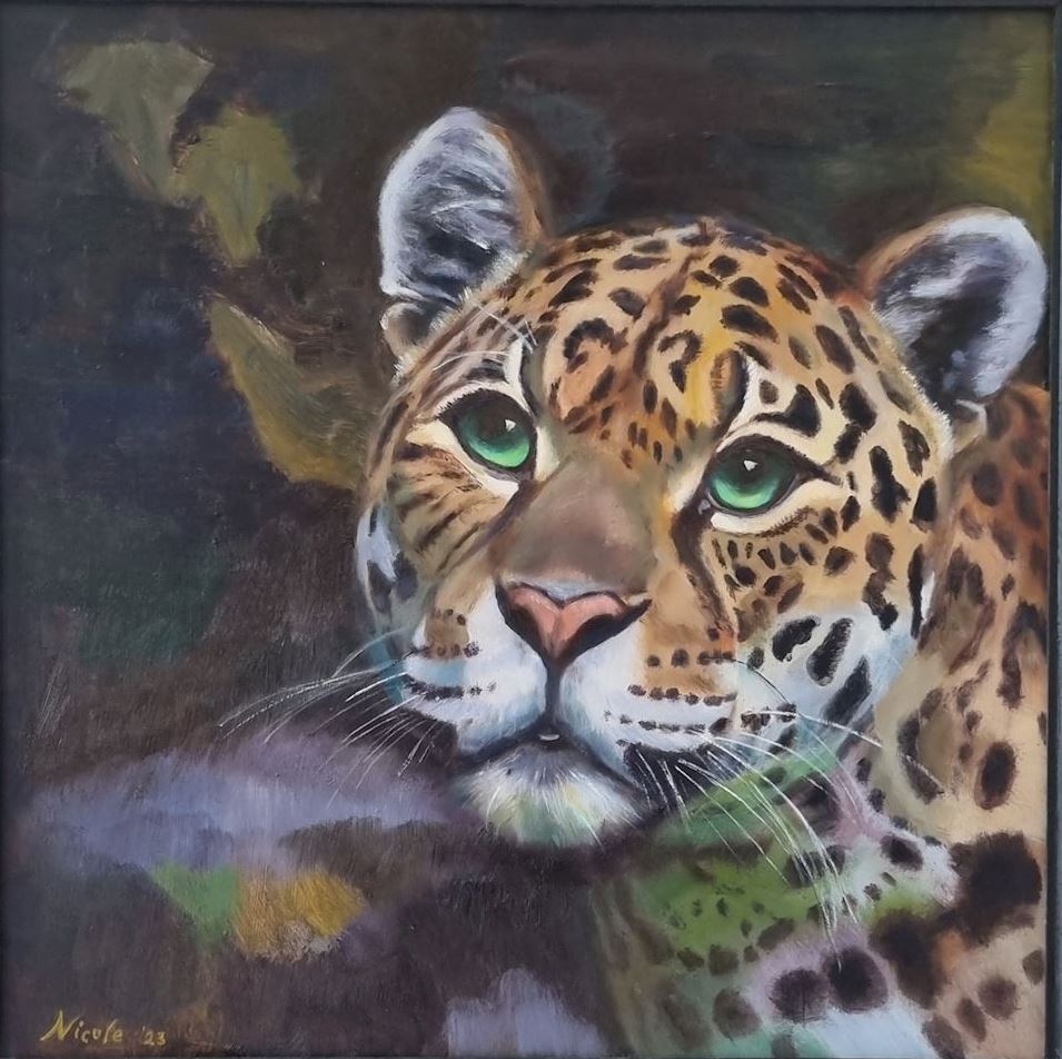 b luipaard leopard kat schilderij kunt suit de kast noordwijk dierentuin afrika nicole van der linden