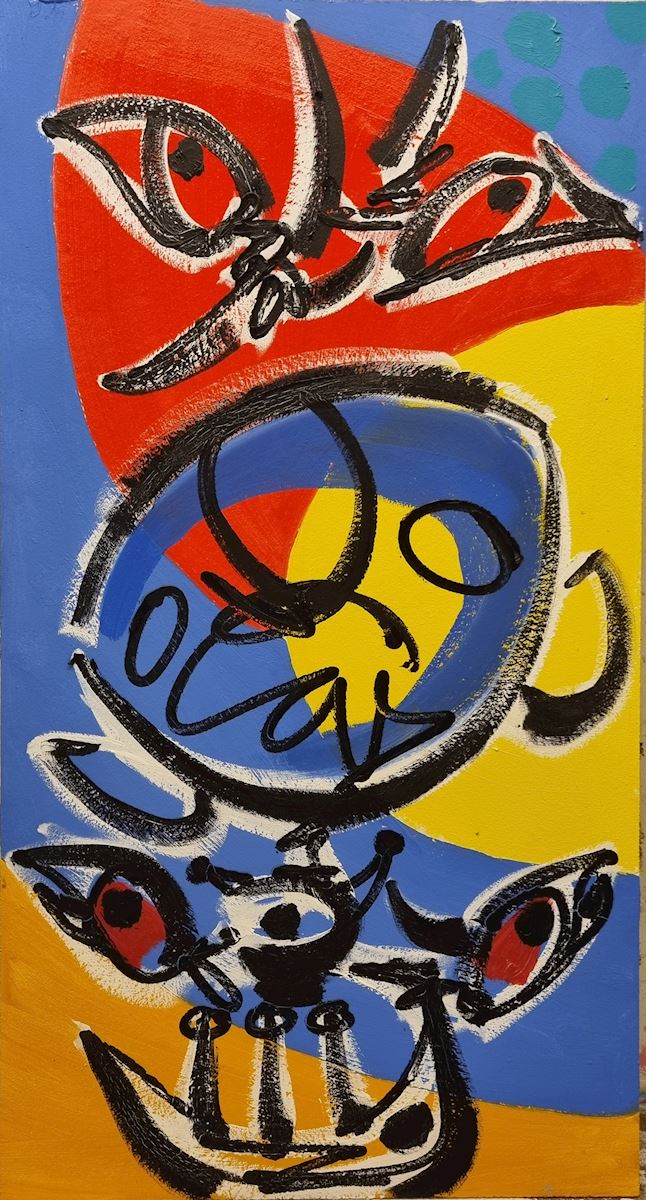 compositie herman brood cobra schilderij modern kleur marc barendse kunst uit de kast