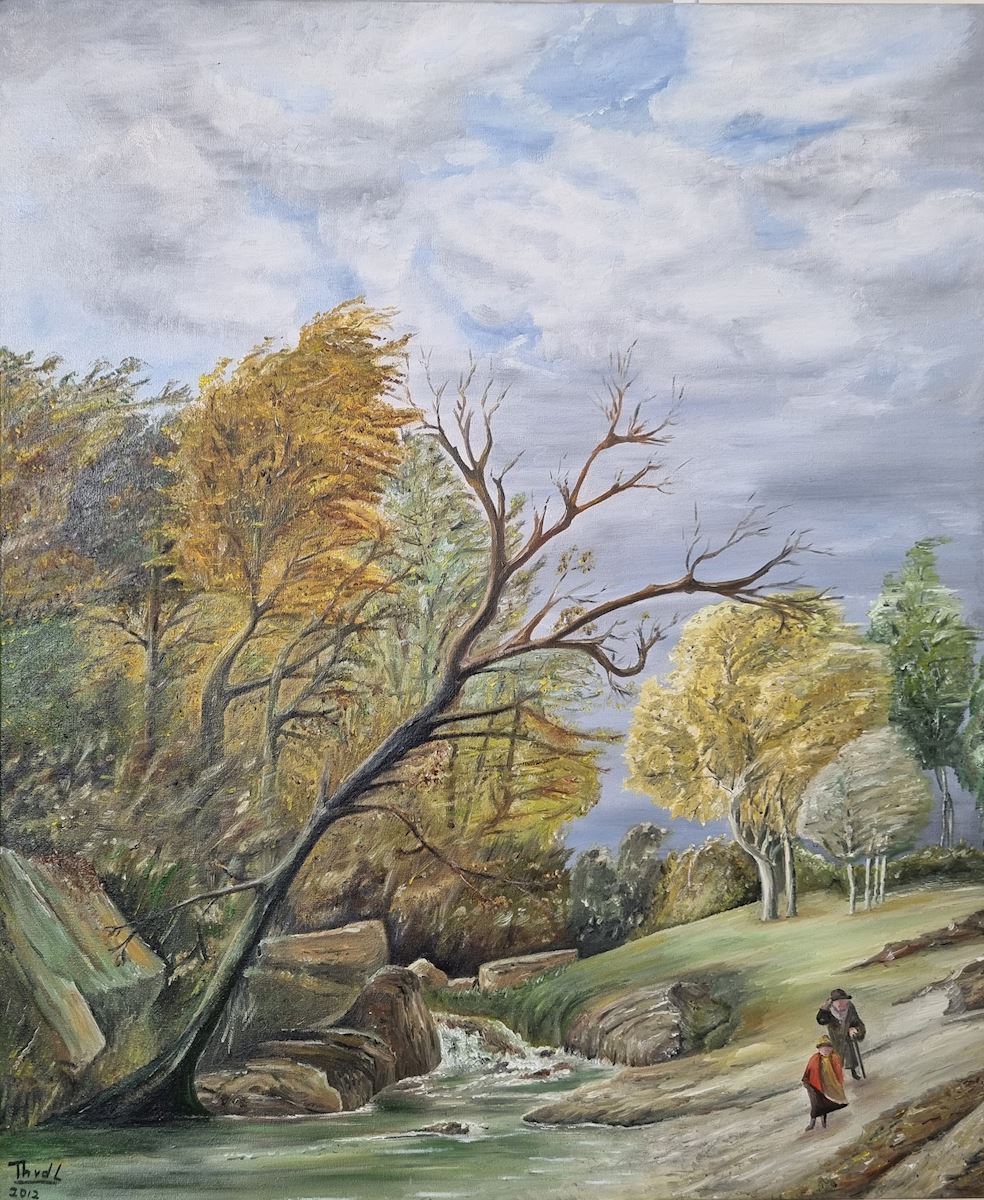 naderende Storm Theo van der linden noordwijk schilderij herfst noordwester kunst uit de kast