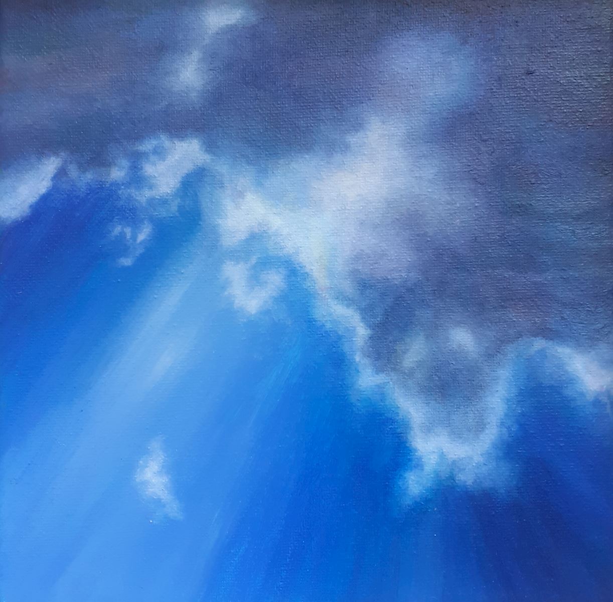 sky I rian verbeek lucht wolken zon blauw hemels kunst uit de kast noordwijk schilderij