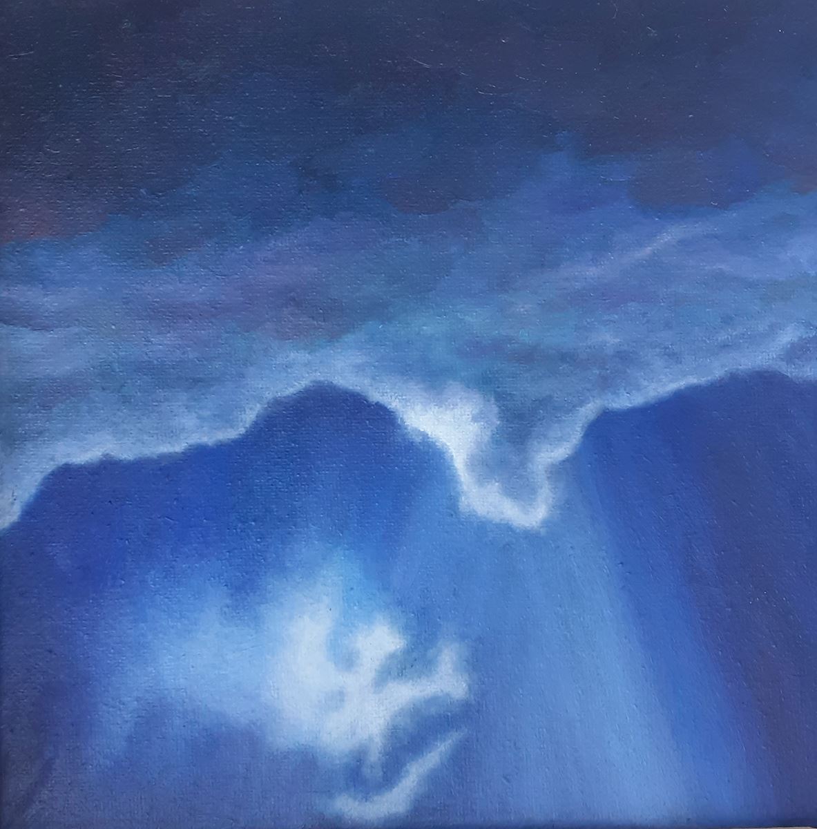 sky II rian verbeek lucht hemels blauw wolken zon kunst uit de kast schilderij noordwijk