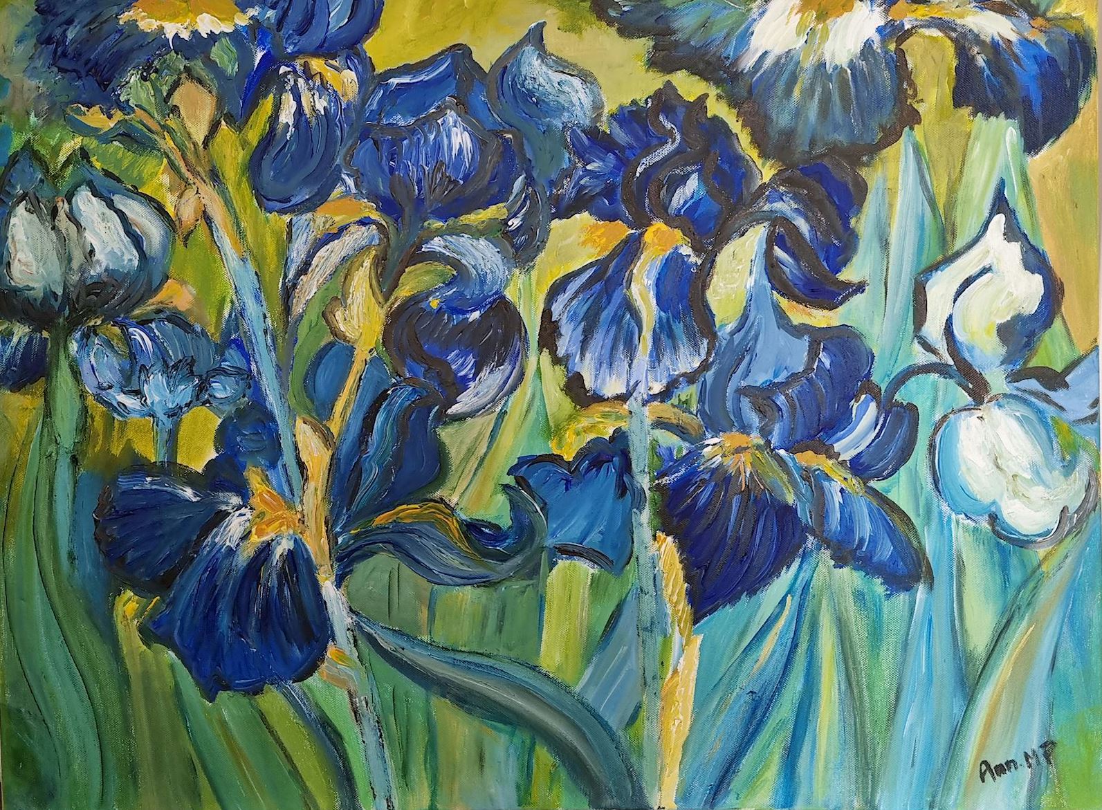 Blauwe Irissen van gogh anneke malek kunst uit de kast