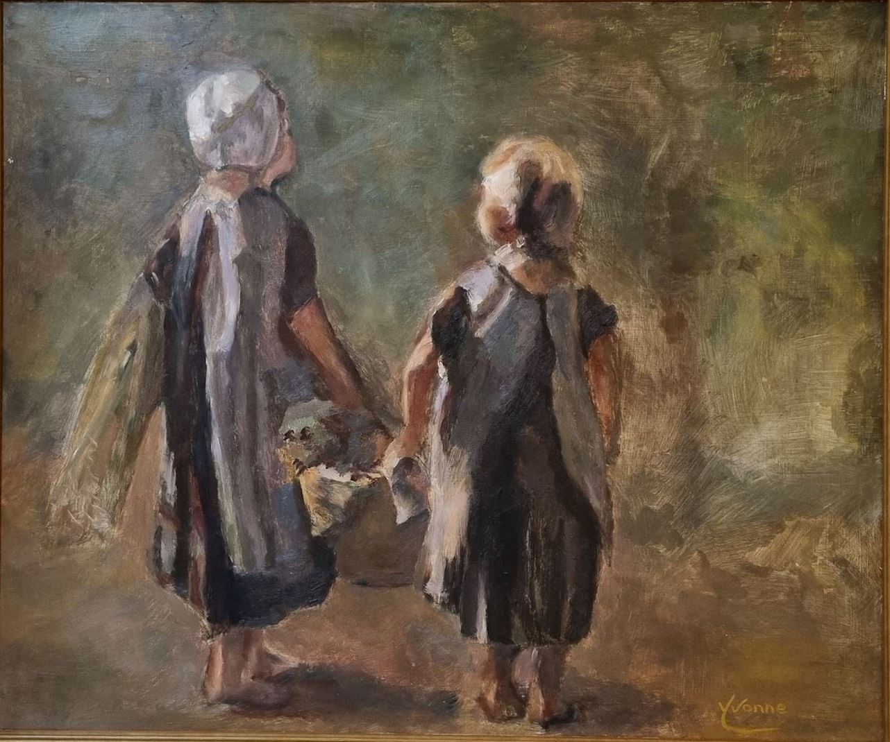 Meisjes met mand yvonne dobbe jozef israels kunst uit de kast noordwijk bollenstreek schilderij