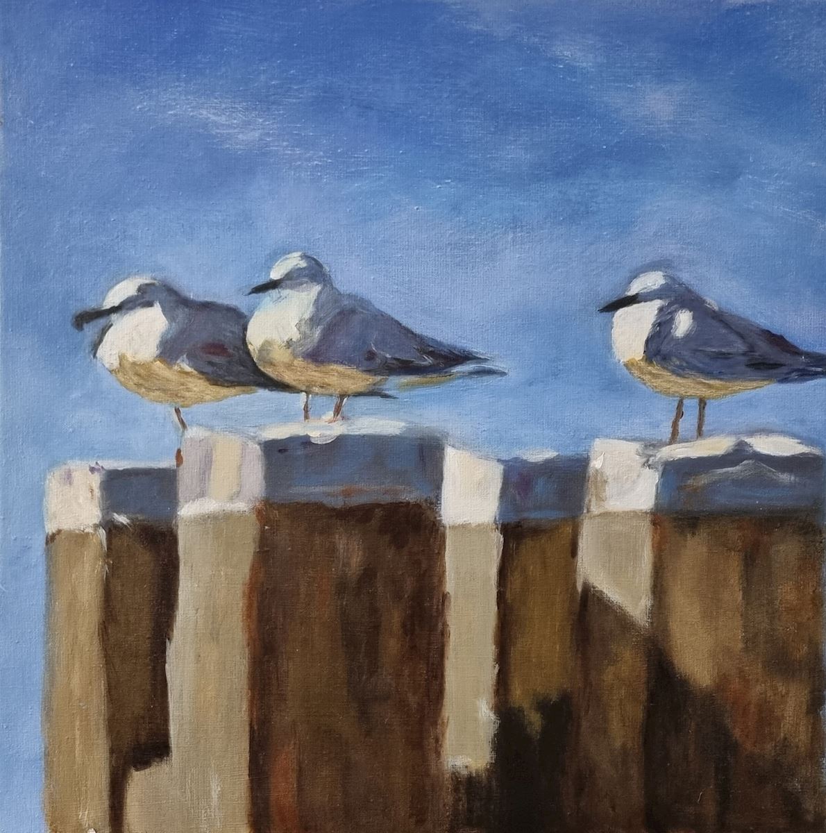 drie vogels sansdra guldemond hans versfelt meeuwen strand zee kunst uit de kast