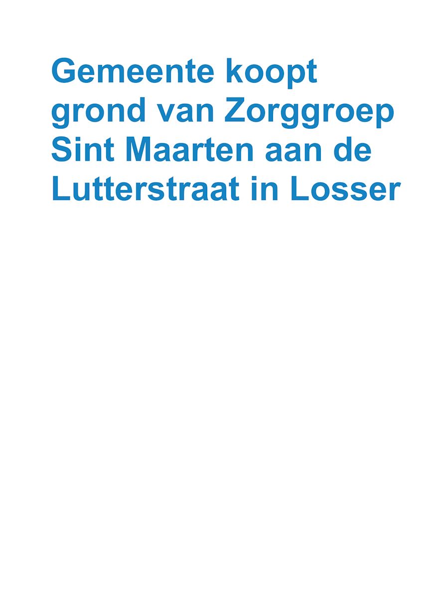Gemeente koopt grond van Zorggroep Sint Maarten aan de Lutterstraat in Losser 1 